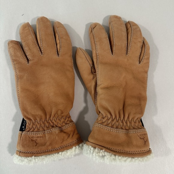 Hestra Accessories - Hestra Deerskin Primaloft Gloves Women 7 Tan Deerskin Lamb Fur